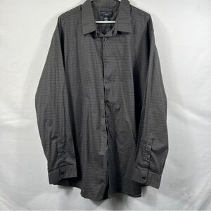 Shaquille O'Neal XLG Brand Mens Classic Dark Grey Patterned Shirt  0651